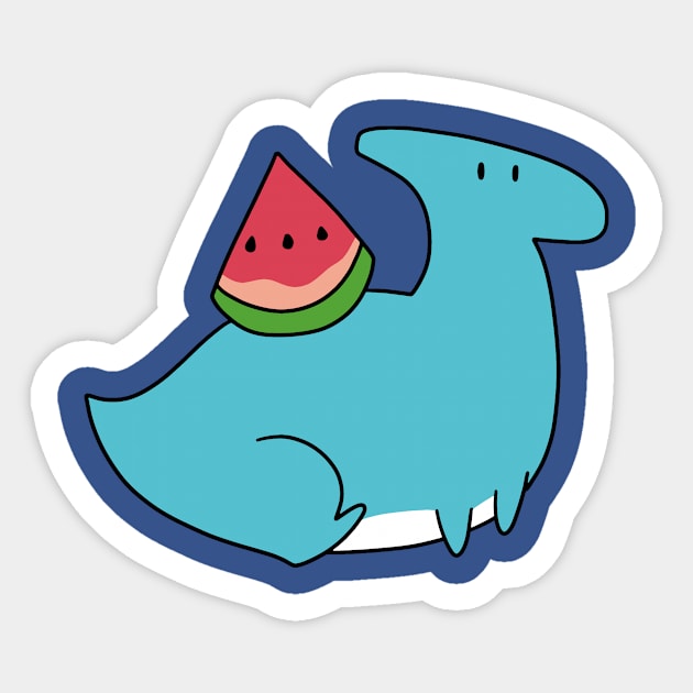 Watermelon Hadrosaurid Sticker by saradaboru